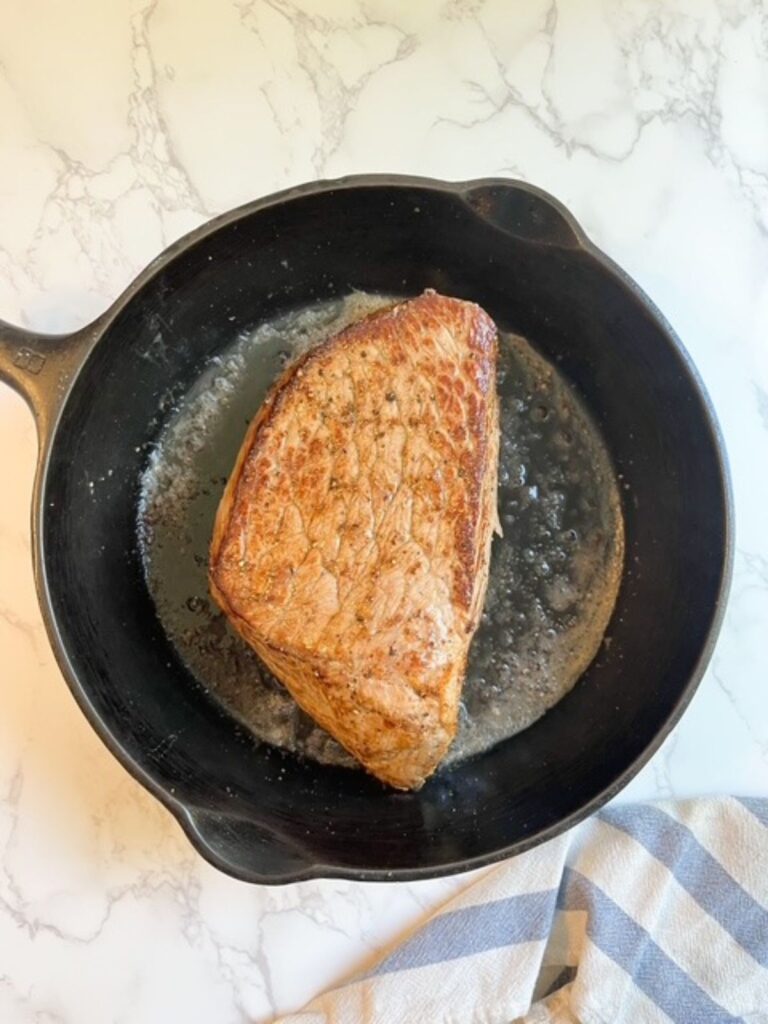 seared roast for french onion dip sandwich
