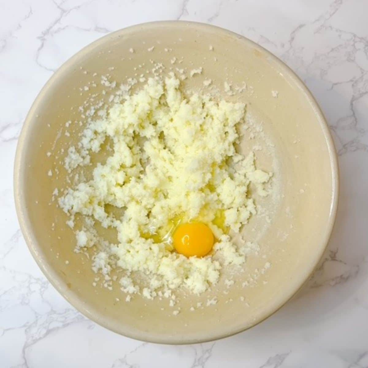 beat in the eggs, one at a time