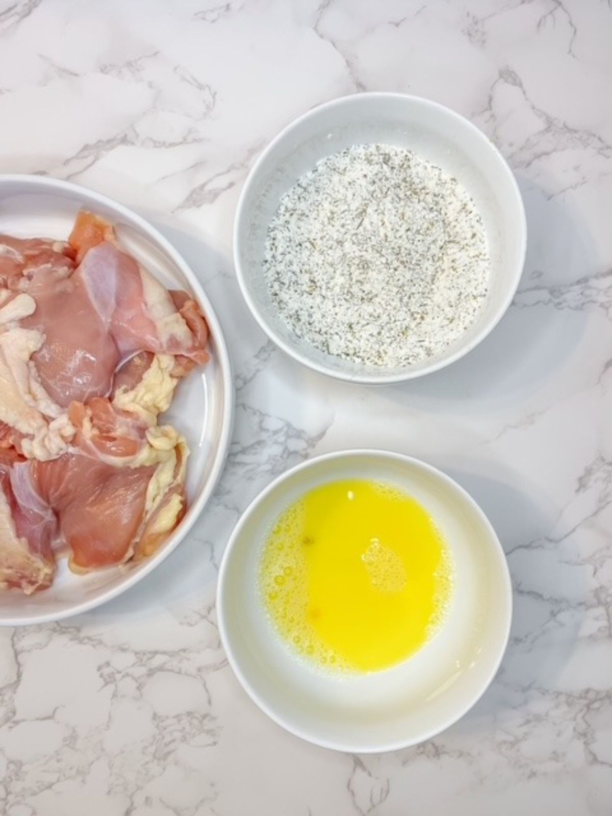 prepare your egg and flour mixtures