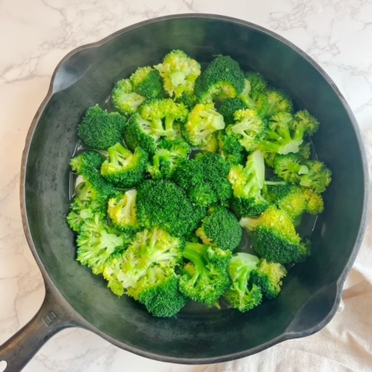 completed steamed broccoli