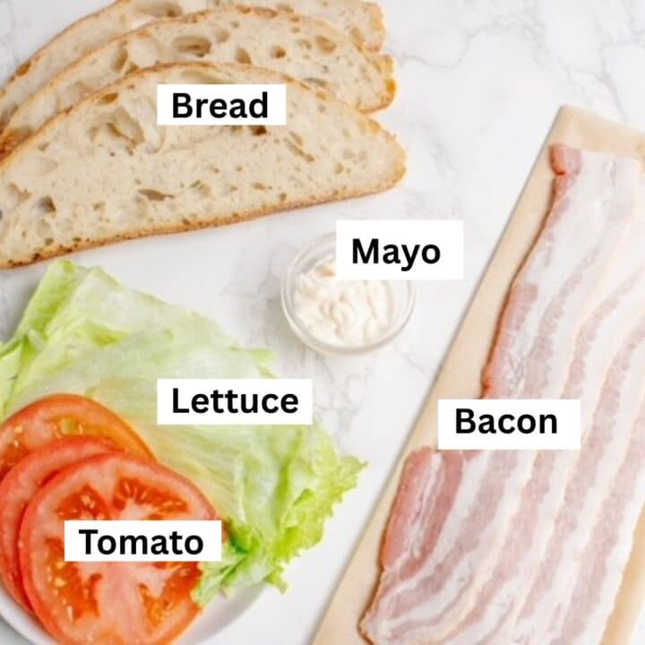 Bread, Mayo, Bacon, Lettuce, Tomato
