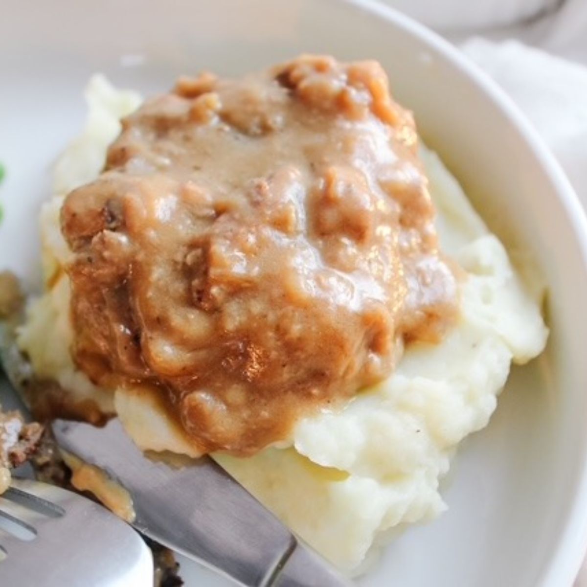 completed Salisbury steak