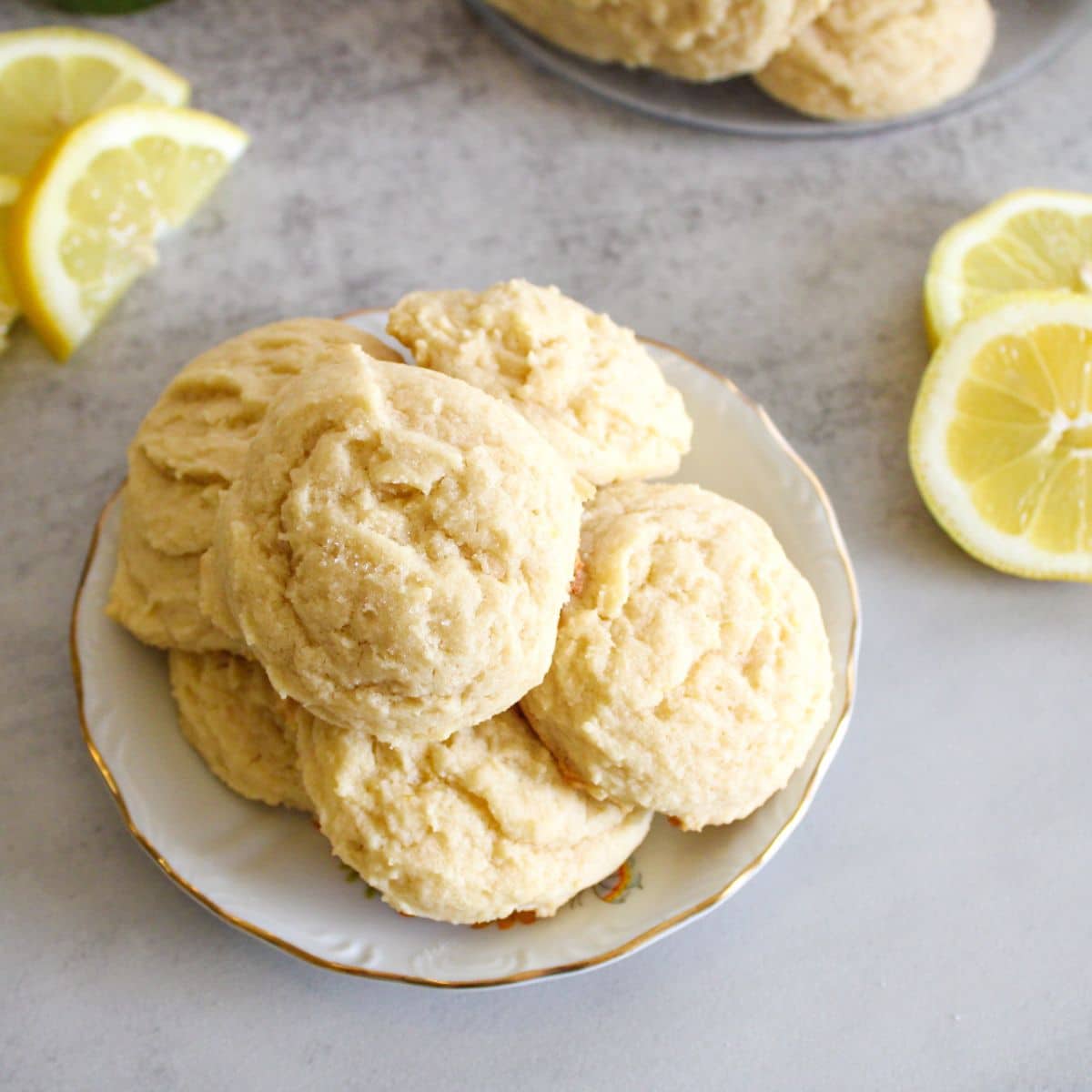 A plate of freshly baked lemon cookies.