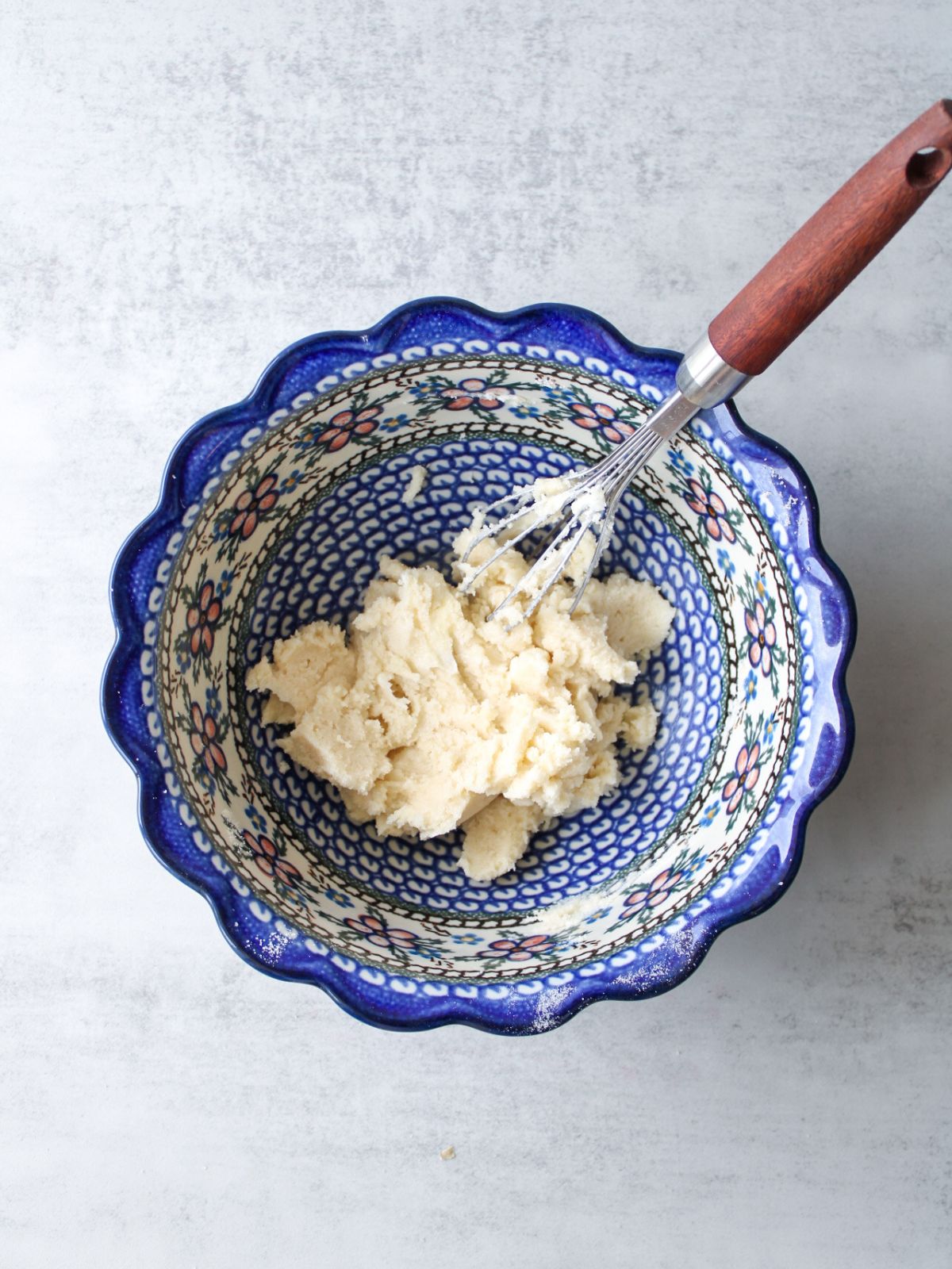 Beat the butter and sugar together until smooth.