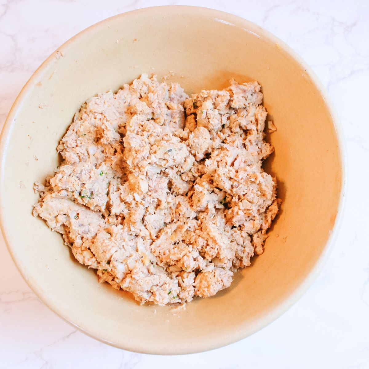 Mix all the ingredients together into a medium sized mixing bowl.