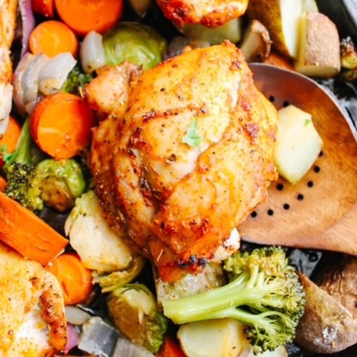 chicken thigh with parsley on top