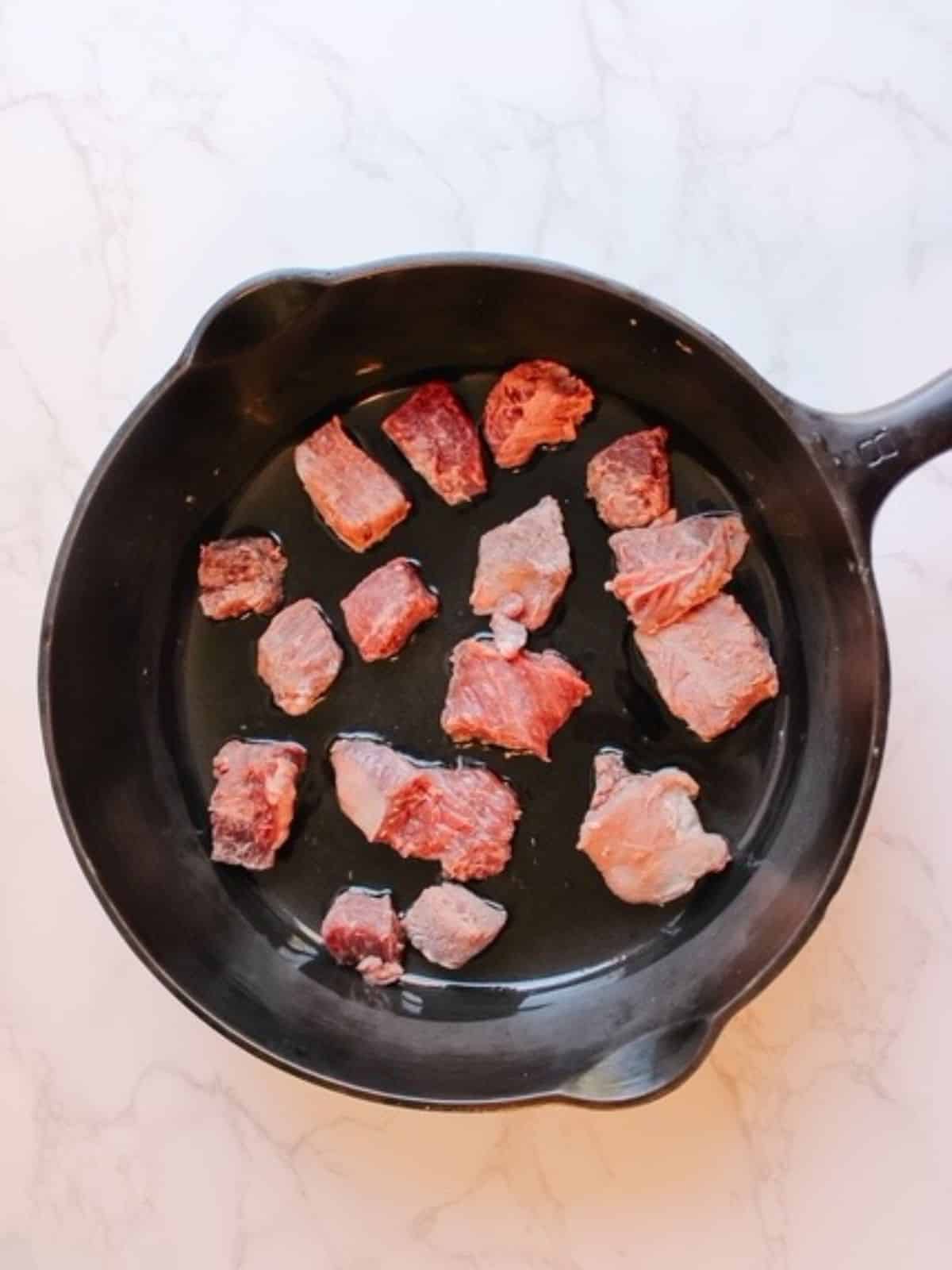 sear coated beef on each side