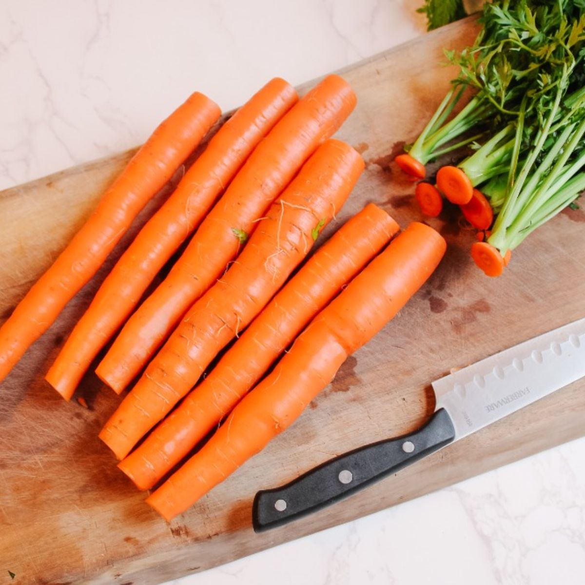 wash and cut ends off of carrots