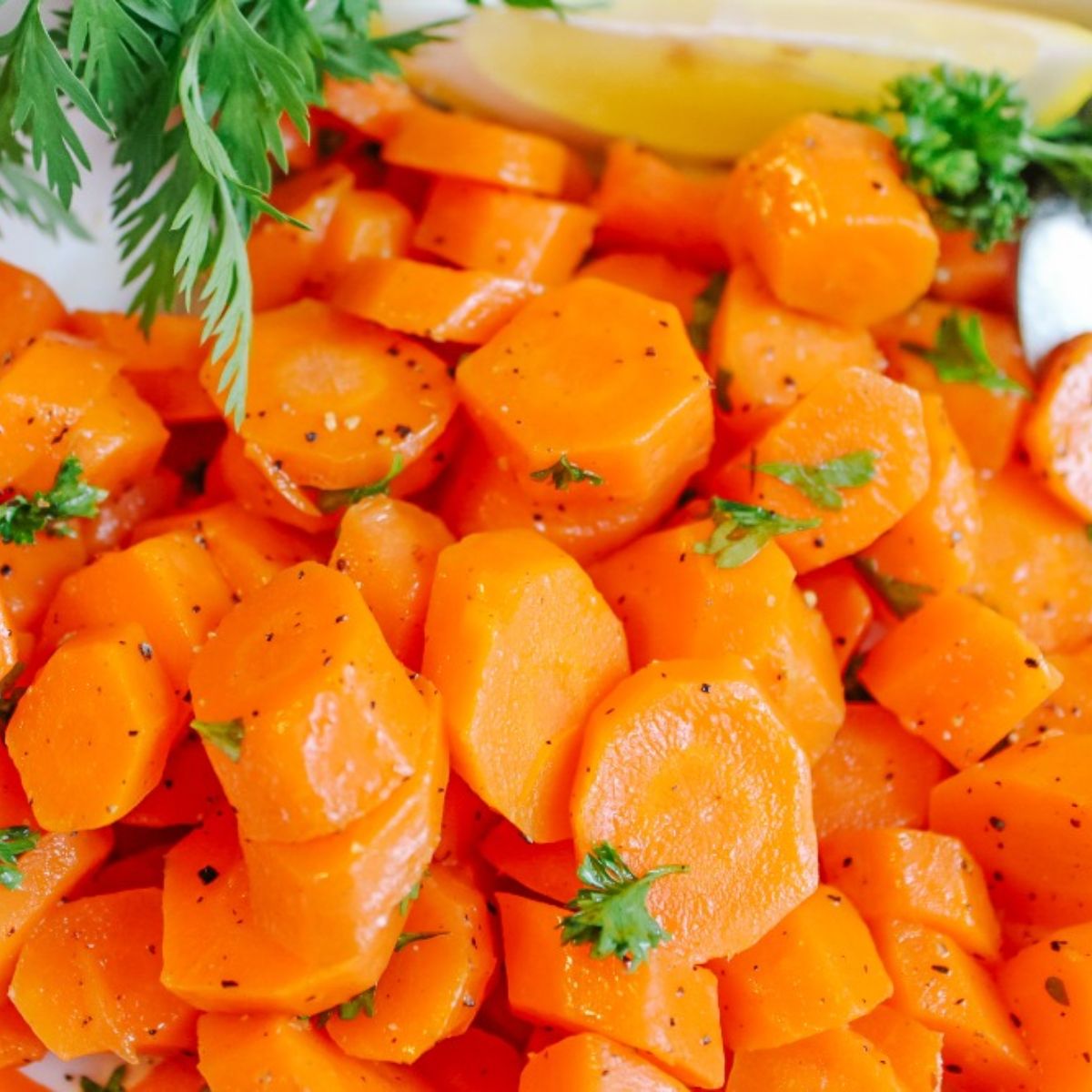 steamed carrots up close