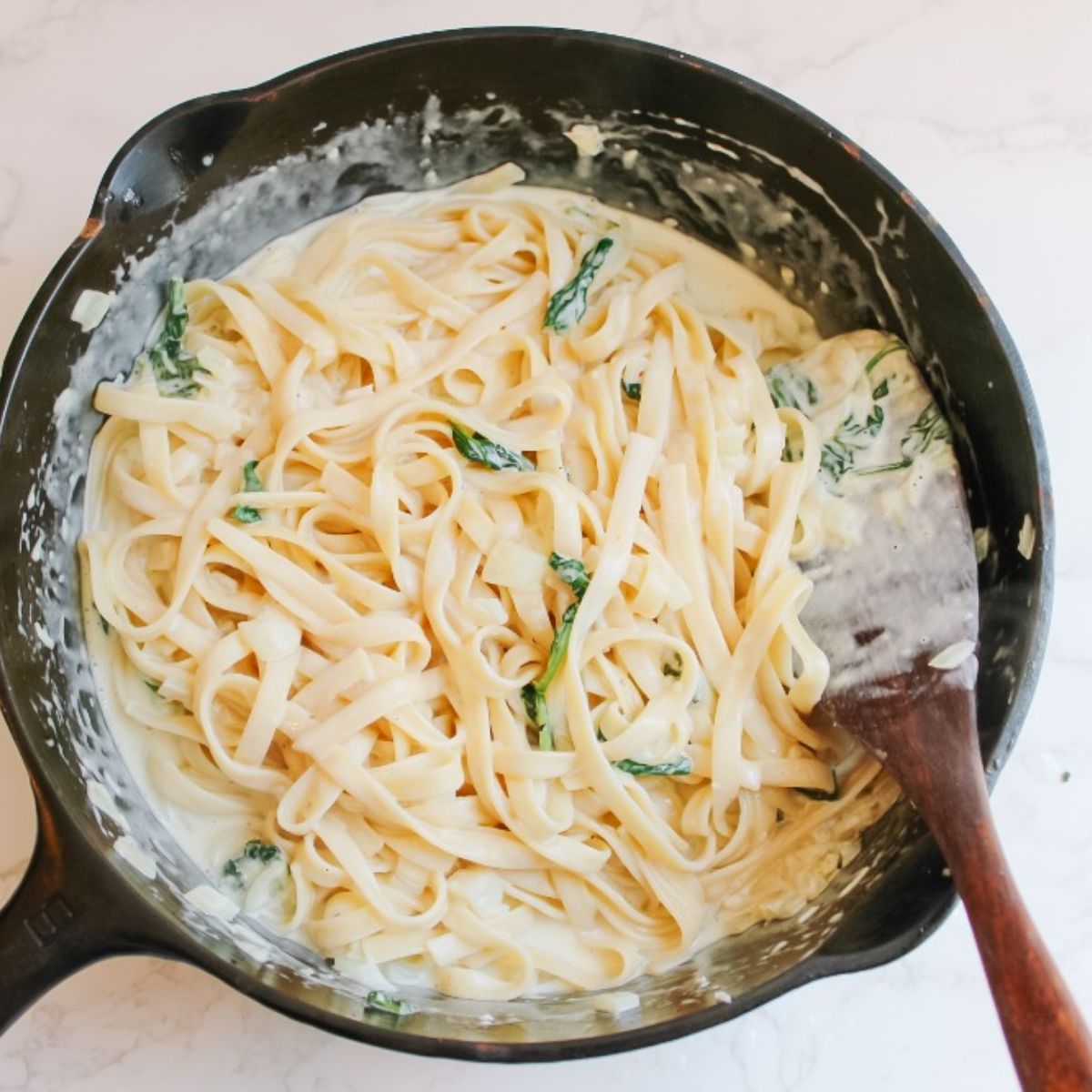 add noodles into finished sauce
