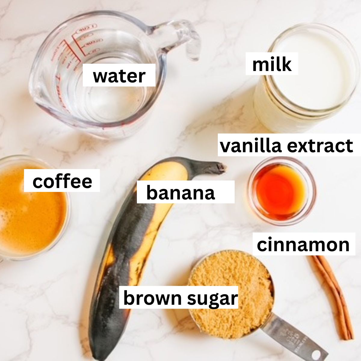 ingredients needed for banana bread latte