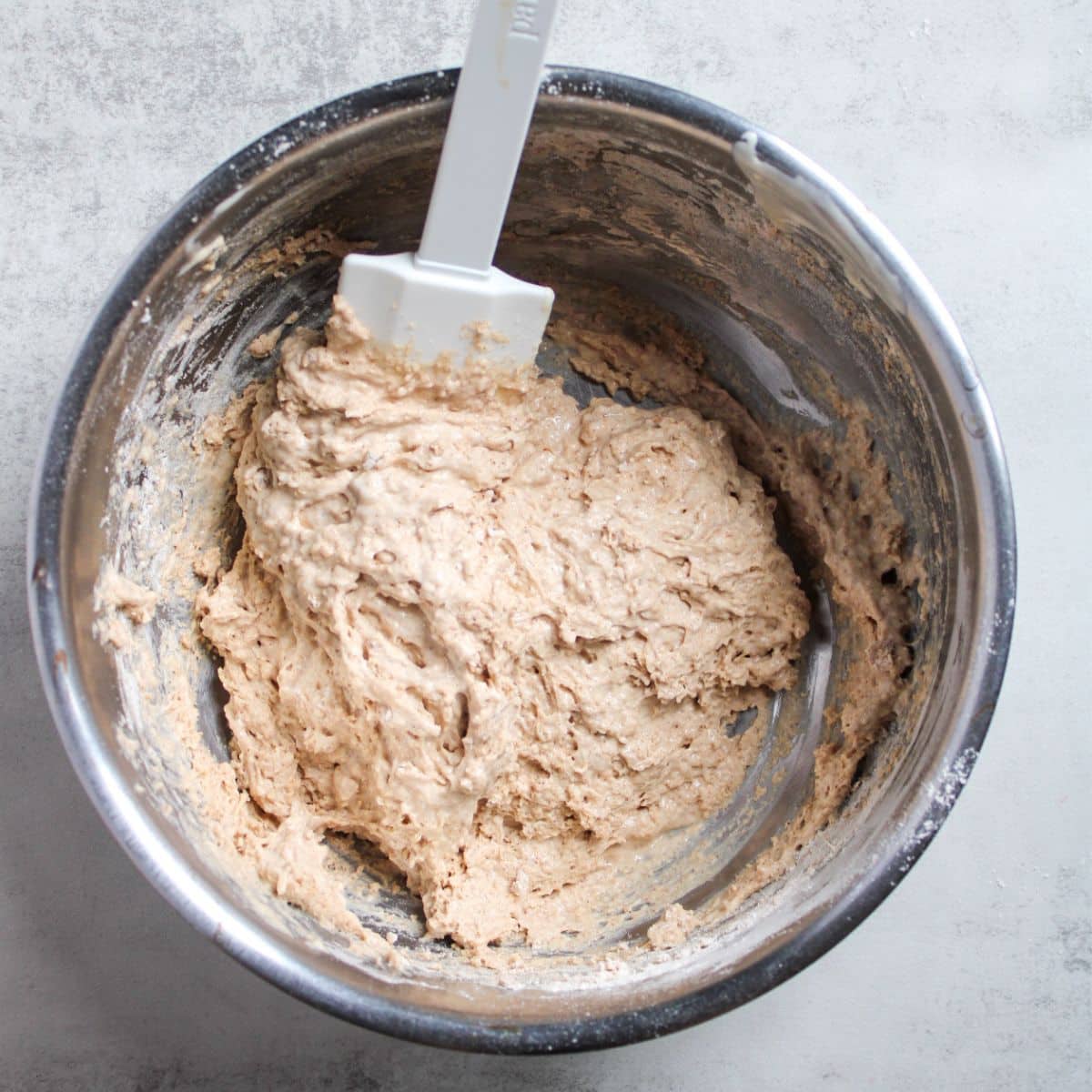 Sourdough pumpkin pancake batter will be thick.