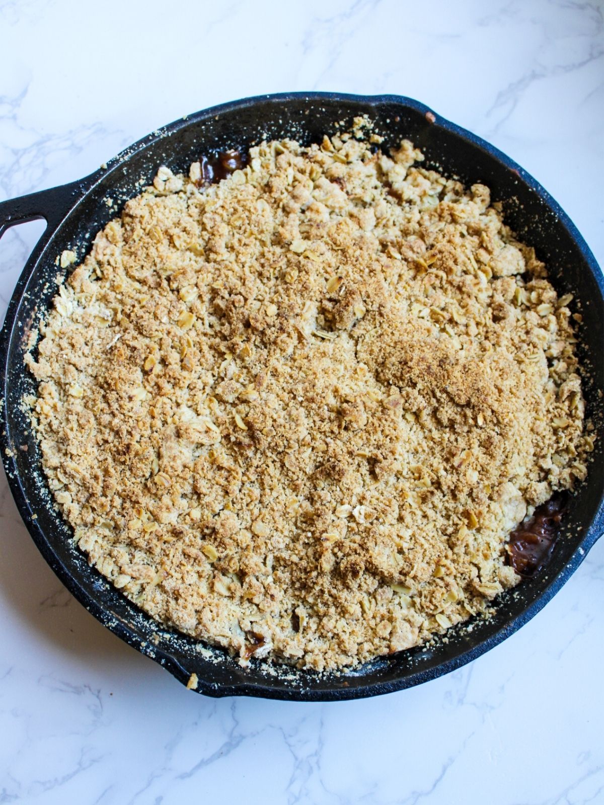 Bake until the crisp topping is golden brown.